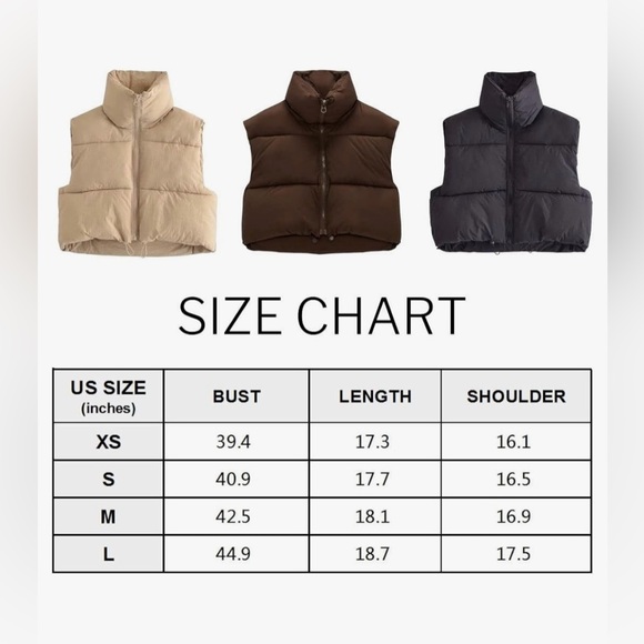 FindThy Cropped Puffer Vest in Beige - Picture 10 of 12